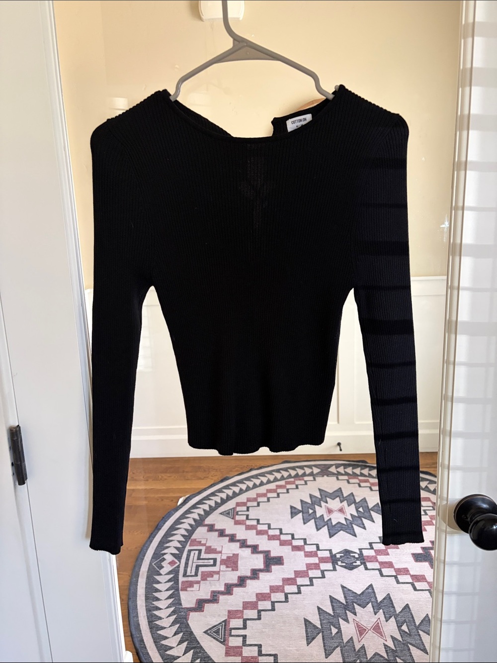 Cotton On Black Ribbed Long-Sleeve Top